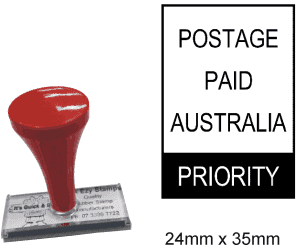 Postage Paid Australia Priority (Hand Stamp)
