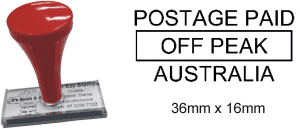 Postage Paid Off Peak Australia (Hand Stamp)