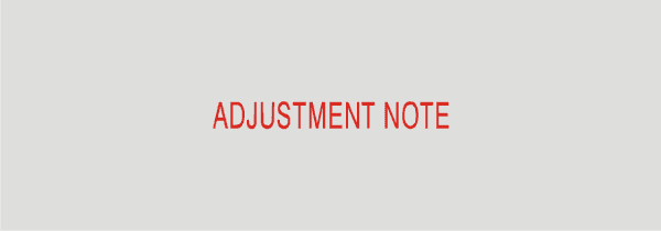 Q1601 - Adjustment Note